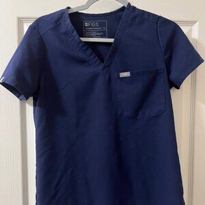 Figs Navy Catarina Scrub Top, XS